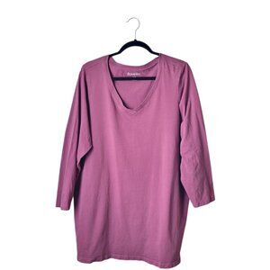 Roaman's Plus Size Purple Basic Blouse